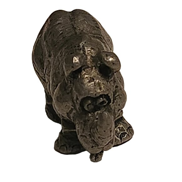 Miniature Rhino Figurine Pewter Sculpture Rhinoceros - Picture 4 of 7